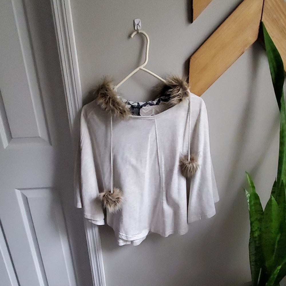 Cape with Faux Fur Hood